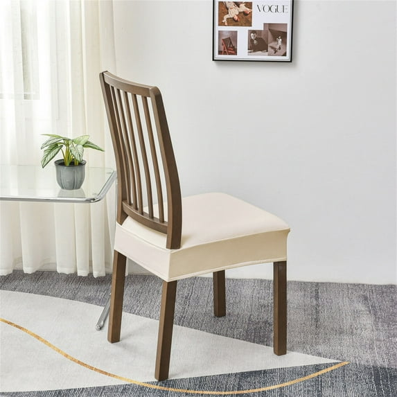 Dining Chair Covers Set, Leather-Look Removable Washable Slipcovers, 1-Pack Cushion Protector, Non-Slip & Stretchable for Easy Fit, for Kitchen Dining Room Chairs and Home Office Seat Aestivo