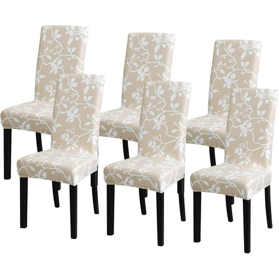 Dining Chair Covers Set of 6 Stretch Floral Dining Chair Slipcovers for Parson Chairs 6 Pack Washable Removable,(6,#16)