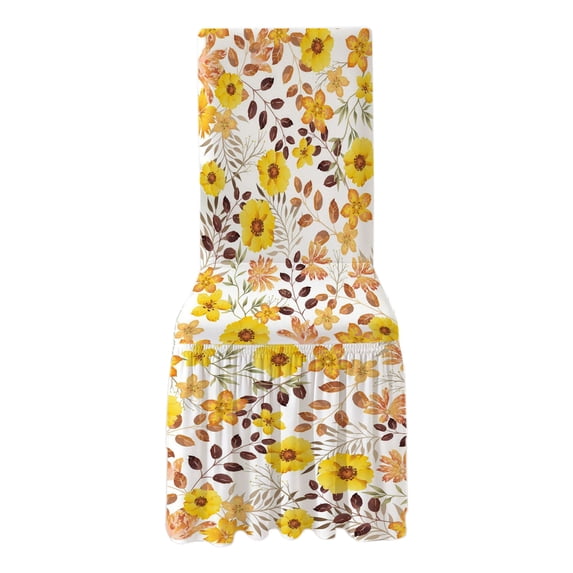 Dining Chair Covers with Skirt Stretch Dining Chair Cover with Printed Design Removable Long Ruffled Skirt Chairs Slipcovers for Kitchen Banquet Wedding