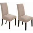 thumbnail image 1 of Dining Chair Covers Stretch Chair Covers Parsons Chair Slipcover Chair Covers for Dining Room Set of 2, Khaki, 1 of 7