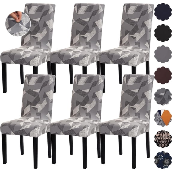 Dining Chair Covers, Stretch Chair Covers for Dining Room Set of 6, Removable Washable Chair Covers Protector for Dining Room, Hotel, Kitchen