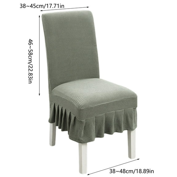 Dining Chair Covers Stretch Slipcovers with Ruffled Skirt Soft Breathable Washable Kitchen Chair Protectors with Ties for Home Hotel Banquet Wedding Party