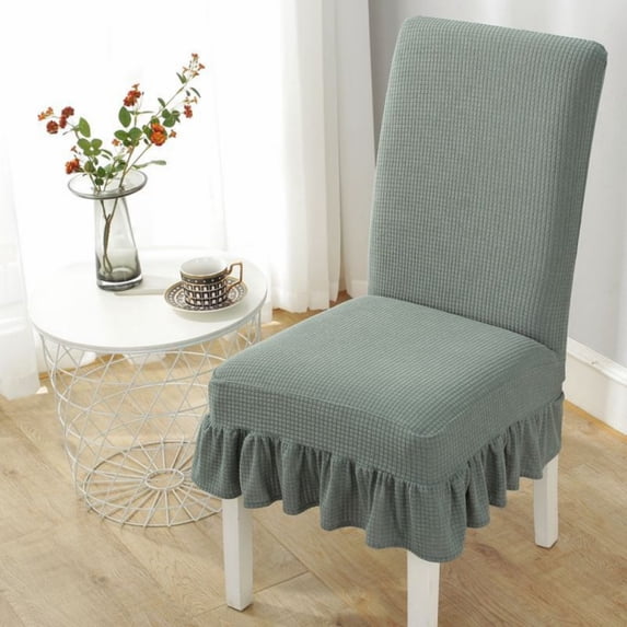 Dining Chair Covers, Universal Stretch Dining Room Chair Covers with Skirt, Removable Chair Slipcover for Kitchen Wedding Party Banquet Cover-Waterproof Plaid
