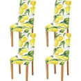 thumbnail image 1 of Dining Chair Covers Yellow Lemons Chair Slipcovers Washable Removable Chair Cover Protector for Home, Restaurant, Hotel, Ceremony, Banquet Wedding Party 4PCS, 1 of 6