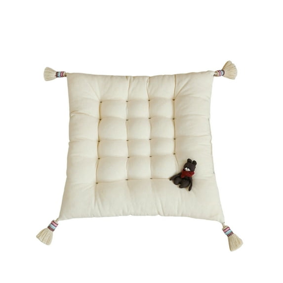 Dining Chair Cushion Farmhouse Square Chair Cushion Soft and Comfortable Cotton and Linen Chair Pad for Kitchen Office Chair Seat Cushion