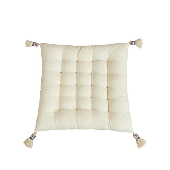 Dining Chair Cushion Farmhouse Square Chair Cushion Soft and Comfortable Cotton and Linen Chair Pad for Kitchen Office Chair Seat Cushion
