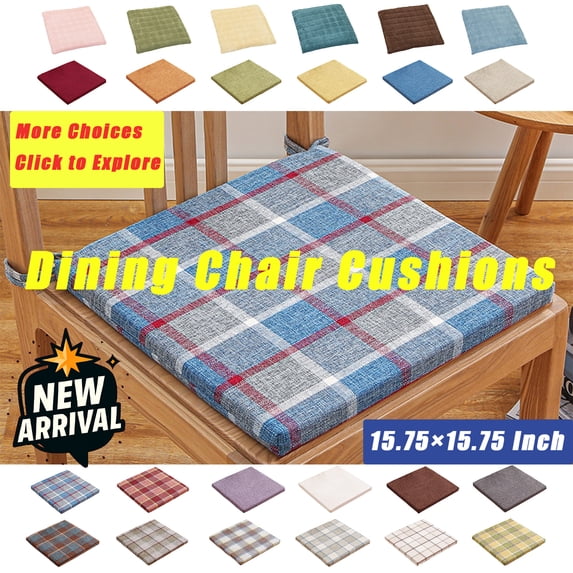 Dining Chair Cushions,Breathable Linen Seat Cushion,Soft 15.7"x15.7",Thick Sponge Padding,Machine Washable,Non-Slip Design,Ideal for Dining,Kitchen,and Office Chairs