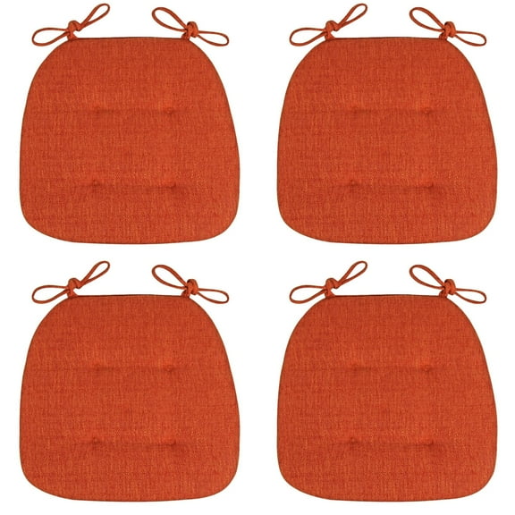 Dining Chair Cushions with Removable Cover& Ties - 16.93"x16.14" Non- Seat Pads for U-Shaped Chairs - High-Resilience Foam Kitchen Chair Cushions for Home,Restaurant & Office - Washable & Durable