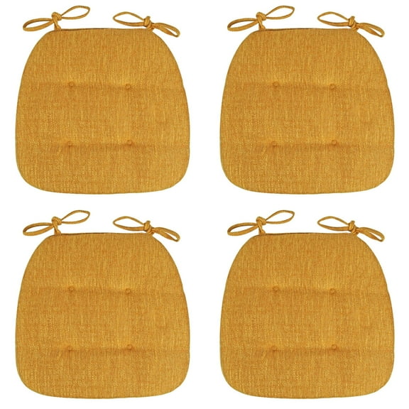 Dining Chair Cushions with Removable Cover& Ties - 16.93"x16.14" Non- Seat Pads for U-Shaped Chairs - High-Resilience Foam Kitchen Chair Cushions for Home,Restaurant & Office - Washable & Durable