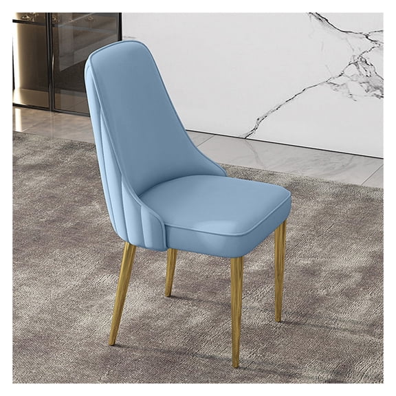 Dining Chair Faux Leather Living Room Chair Modern Kitchen Armless Side Chair with Gold Metal Legs,Mid-Century Accent Chair Guest Reception Chairs