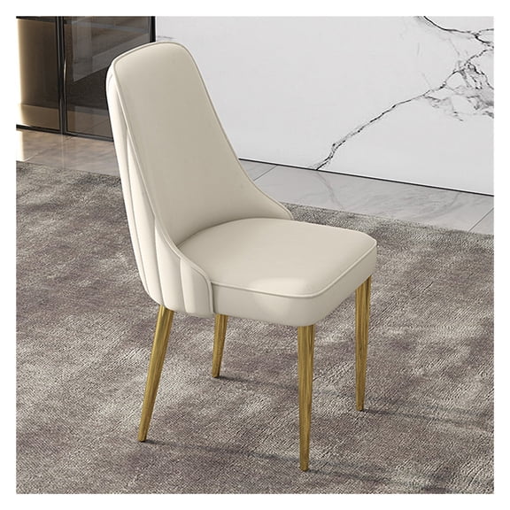 Dining Chair Faux Leather Living Room Chair Modern Kitchen Armless Side Chair with Gold Metal Legs,Mid-Century Accent Chair Guest Reception Chairs