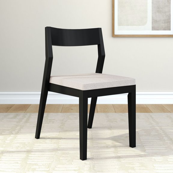 Dining Chair Frame (1 Pack), Black with Cream Cushion