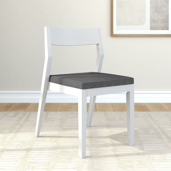 Dining Chair Frame (1 Pack), White with Graphite Cushion
