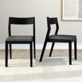 thumbnail image 1 of Plank+Beam Solid Wood Dining Chair Frame (2 Pack), Black with Graphite Cushion, 1 of 9