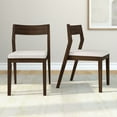 thumbnail image 1 of Plank+Beam Solid Wood Dining Chair Frame (2 Pack), Walnut with Cream Cushion, 1 of 10