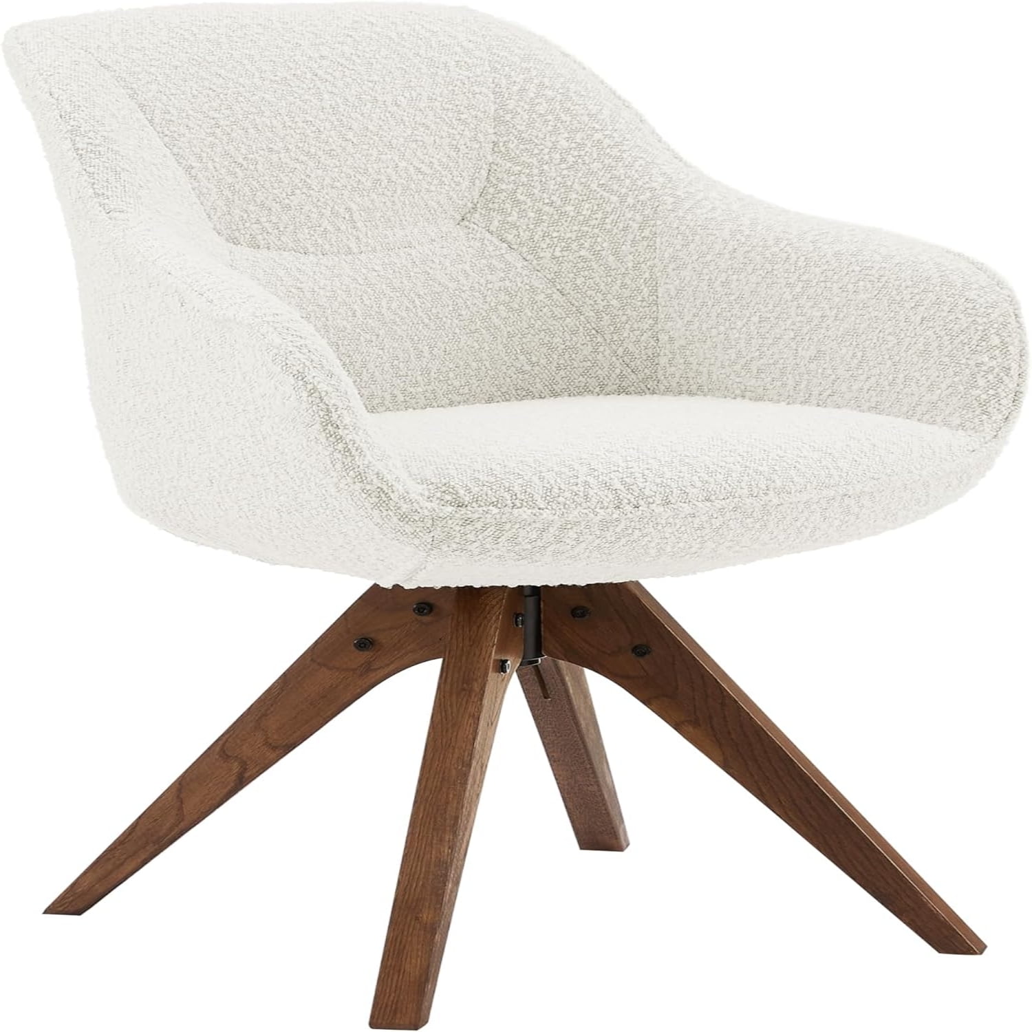 Dining Chair Mid Century Modern Boucle Fabric Upholstered Swivel Dining ...