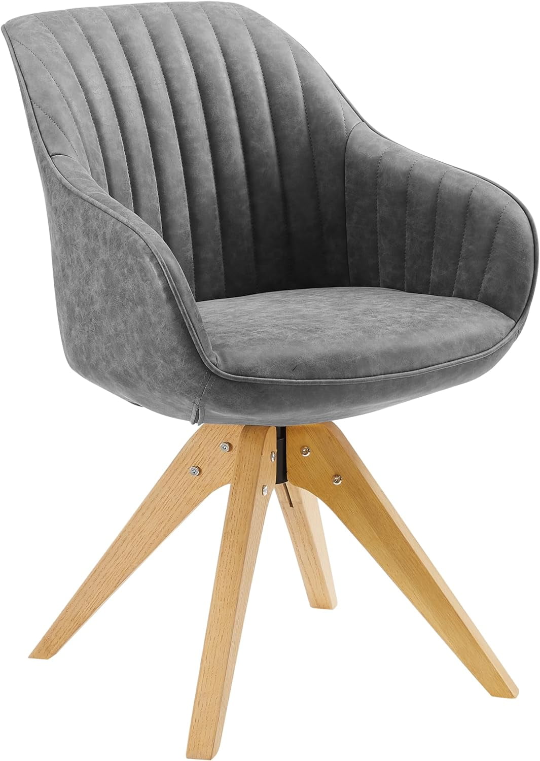 Dining Chair Mid Century Modern Fabric Upholstered Swivel Dining Room