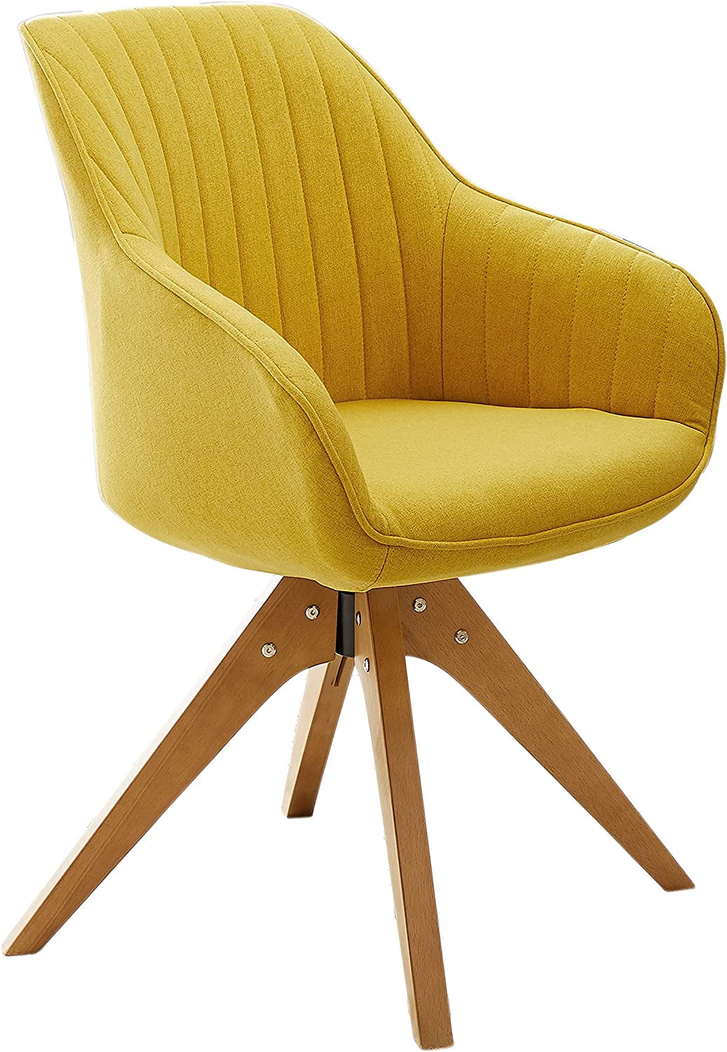 Dining Chair Mid Century Modern Faux Leather Upholstered Swivel Dining