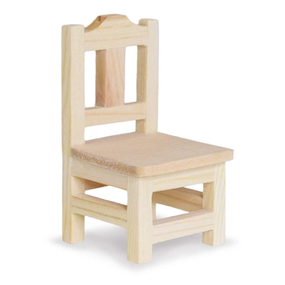 Dining Chair Miniature Wood for Dollhouses, Displays, Crafting, DIY - 3.5 Inches Tall