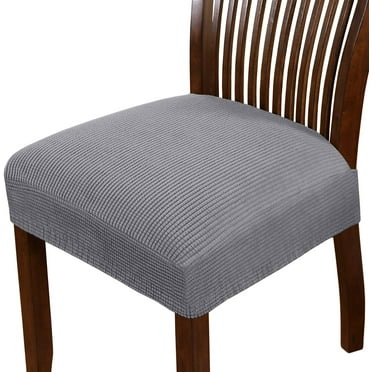 Dining Chair Seat Cover Stretch Spandex Chair Seat Covers Chair Seat Cushion Slipcovers for Dining Room Kitchen Chairs Removable Washable Chair Seat Covers - Set of 6, Dove