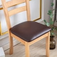thumbnail image 1 of Dining Chair Seat Covers 4 /6PCS, Solid Pu Leather Waterproof Seat Cushion Cover Oilproof Stretch Dining Chair Protctor Slipcover (Dark Black, 4/6 PCS), 1 of 10