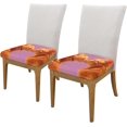 Dining Chair Seat Covers Set Of 2, Valentine Orange Cats Print Chair