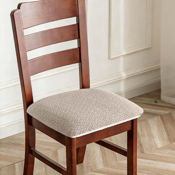 Dining Chair Seat Covers Stretch Jacquard Chair Slipcover with Ties,