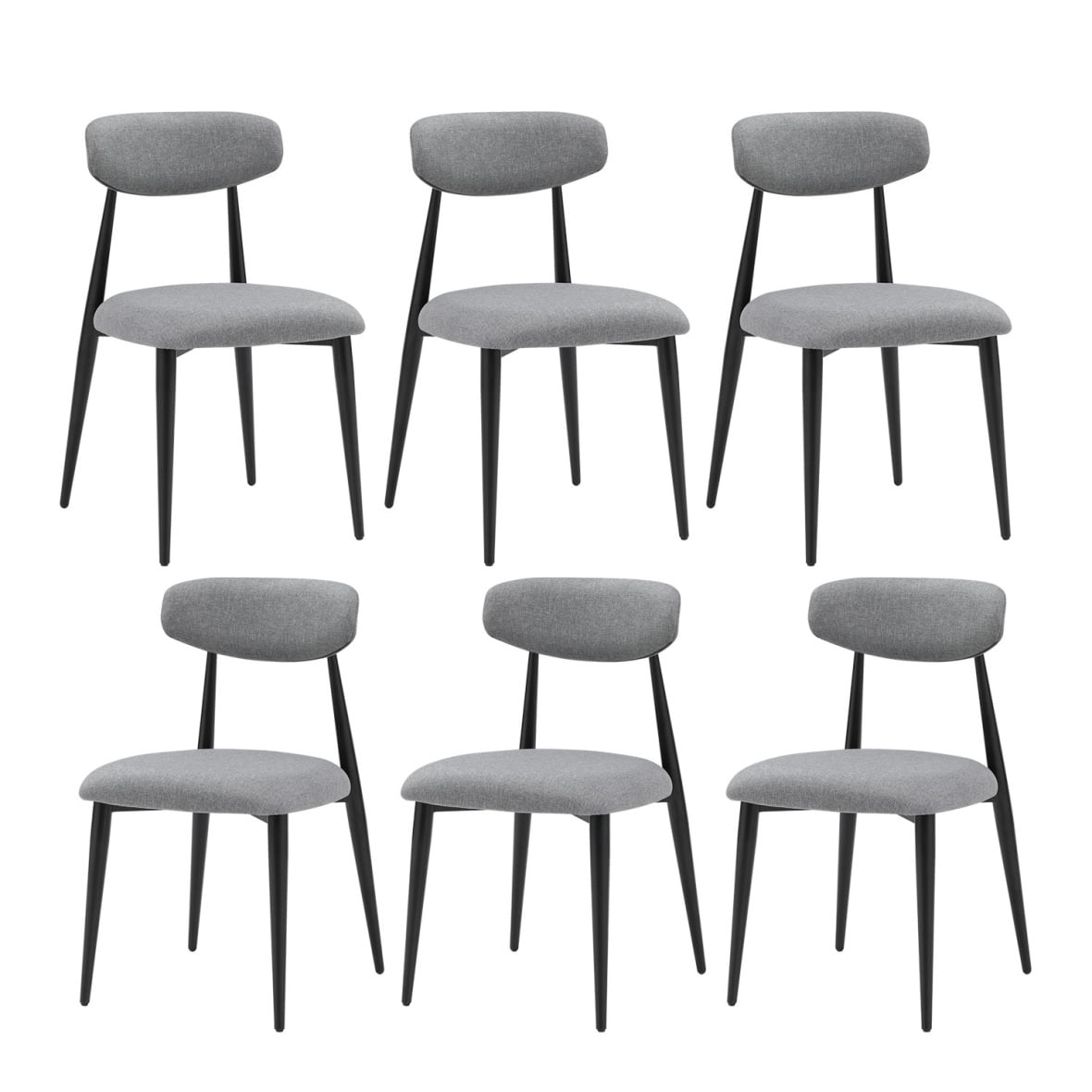Dining Chair Set of 6, Modern MidCentury Upholstered Kitchen Dining