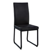 Dining Chair, Set Of 2, Side, Upholstered, Kitchen, Dining Room, Pu Leather Look, Metal, Black, Contemporary, Modern
