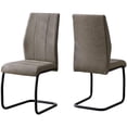 thumbnail image 1 of DINING CHAIR - 2PCS / 39"H / TAUPE FABRIC / BLACK METAL, 1 of 6