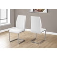 thumbnail image 1 of Dining Chair, Set Of 2, Side, Upholstered, Kitchen, Dining Room, Pu Leather Look, Metal, White, Chrome, Contemporary, Modern, 1 of 6