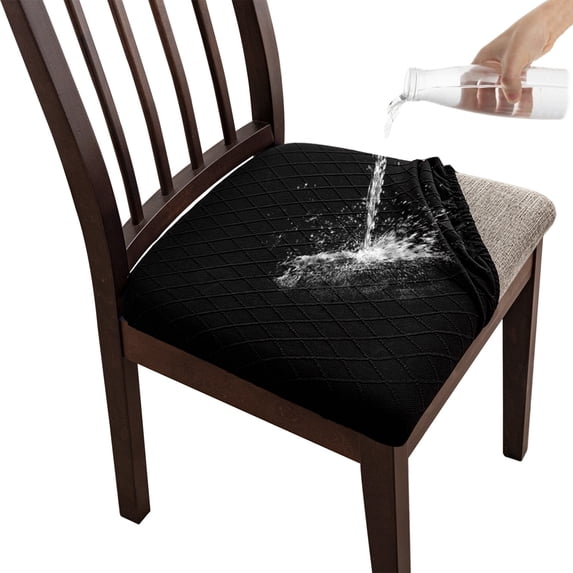 Dining Chair Set Seat Pads for Kitchen Room Chairs Comfortable Supportive Foam Covers Protector Non- Tie Design, 36 cmx48 cm, Black