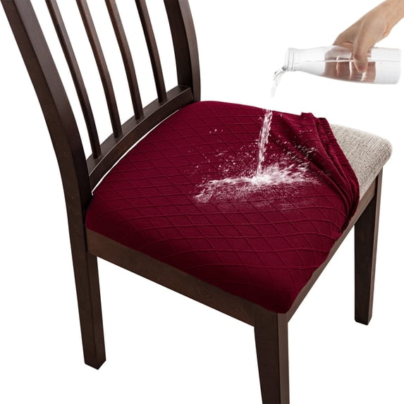 Dining Chair Set Seat Pads for Kitchen Room Chairs Comfortable Supportive Foam Covers Protector Non- Tie Design, 36 cmx48 cm, Burgundy