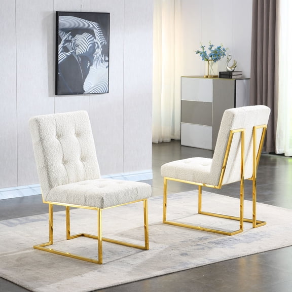 Dining Chair Set for 2 | Add a Touch of Glam Deco | Soft Fabric & Dense Padding | Match Home Decor with 5 Colors
