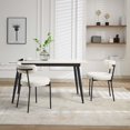 thumbnail image 1 of Dining Chair, Set of 2 Chairs, Office Chair, with Adjustable Legs, Round Upholstered Chairs, for Living Room, Dining Room, Office, White-boucle, 1 of 8