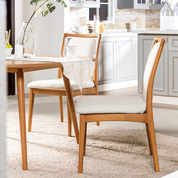 Dining Chair Set of 2 | Comfortable Seating for Dinner | Rubberwood Frame with Knots | Quick - Dry Upholstery