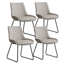 Dining Chair Set of 4, Mid Century Modern Faux Leather Dining Chair for Kitchen Living Dining Room (4-Black Legs)