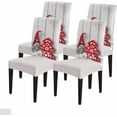 thumbnail image 1 of Dining Chair Slipcover, Christmas Cartoon Gnome Red Tree Wood Grain Board Winter Decoration Stretch Kitchen Chair Covers Removable Parsons Chair Protector Covers for Dining Room Party, Set of 4, 1 of 6