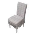 thumbnail image 1 of Dining Chair Slipcover Light Gray Stretch Skirted Protector 1 Pack For Home Kitchen Dining Room, 1 of 4