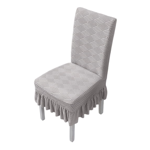 Dining Chair Slipcover Light Gray Stretch Skirted Protector 1 Pack For Home Kitchen Dining Room