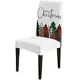 thumbnail image 1 of Dining Chair Slipcover, Merry Christmas Tree Leopard Red Green Black White Plaid Snowflakes Winter Chair Protector Stretch Parsons Chair Covers for Dining Room, Restaurant, Kitchen, Party, Set of 6, 1 of 5