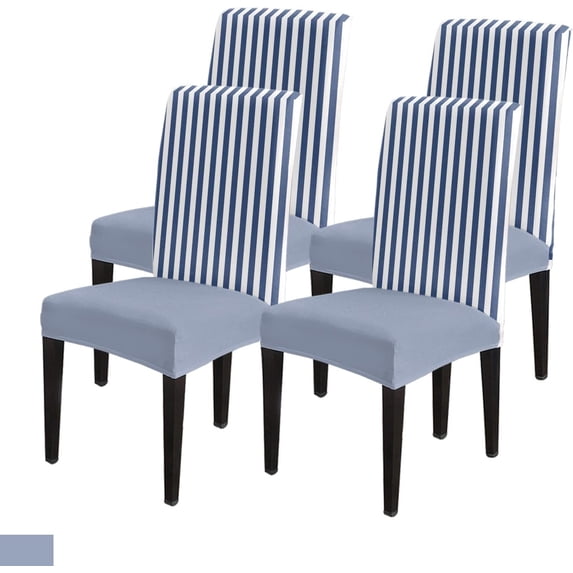 Dining Chair Slipcover, Navy Blue and White Stripe Stretch Kitchen Chair Covers Removable Parsons Chair Protector Covers for Dining Room Banquet Party, Set of 4