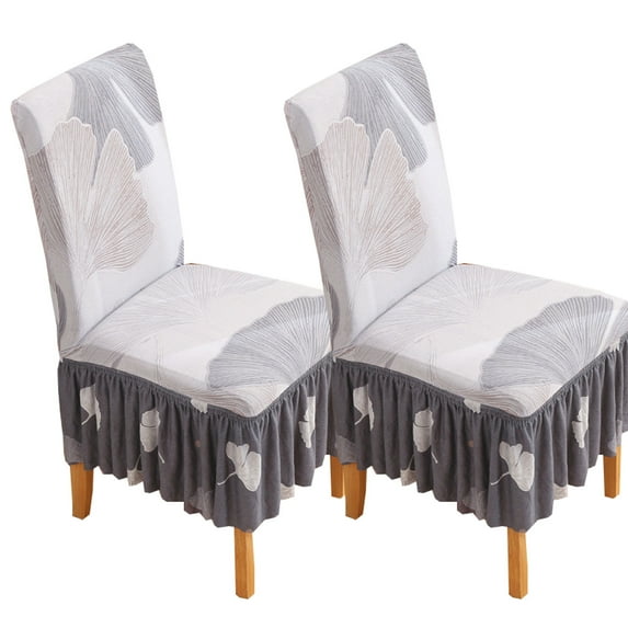 Dining Chair Slipcover with Skirt,Stretch Chair Covers Universal Removable Washable Non-slip Spandex Printed Parsons Chair Protector for Hotel Kitchen Banquet-2-I