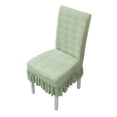 thumbnail image 1 of Dining Chair Slipcover Skirted Stretch Green Washable Protector For Home Kitchen 1 Piece, 1 of 4
