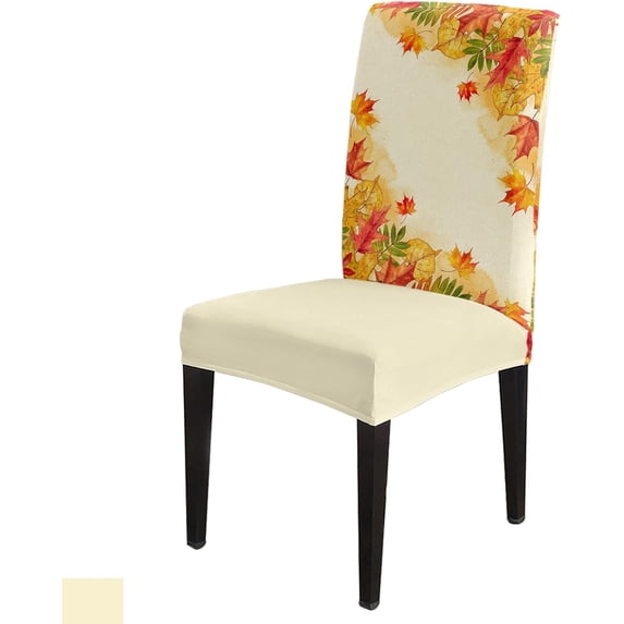 Dining Chair Slipcover, Thanksgiving Maple Leaves Fall Vintage Gradient Green to Orange Leaf Stretch Kitchen Chair Covers Removable Parsons Chair Protector Covers for Banquet Party, Set of 4