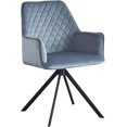 thumbnail image 1 of Dining Chair Upholstered Backrest Seat Chairs, Velvet Upholstered Contemporary Accent Chairfor Home Kitchen/Living Room, Blue and Black, 1 of 8