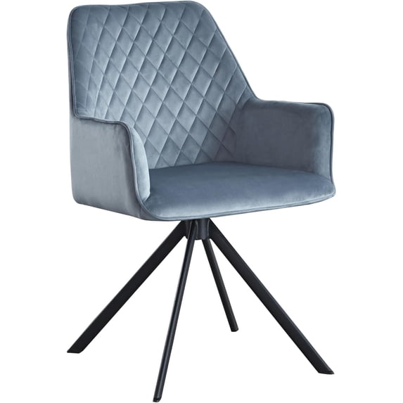 Dining Chair Upholstered Backrest Seat Chairs, Velvet Upholstered Contemporary Accent Chairfor Home Kitchen/Living Room, Blue and Black