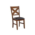 thumbnail image 1 of Dining Chair Vegan Faux Leather X Backrest Set 2 Brown, 1 of 2