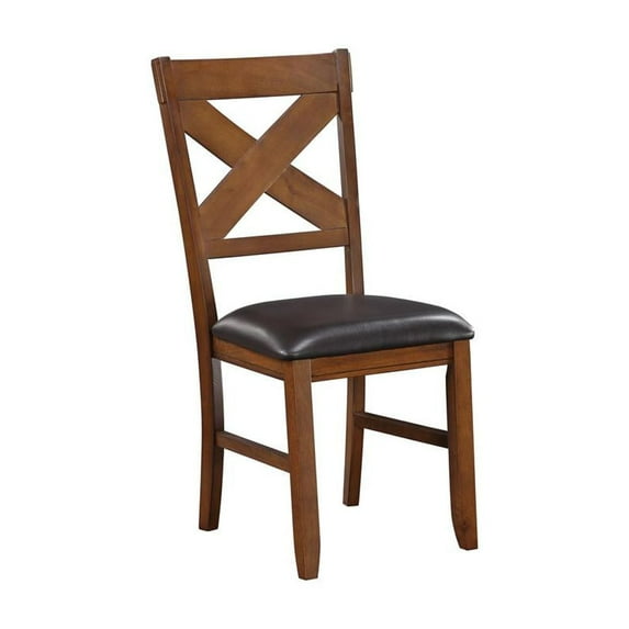 Acme Furniture Apollo Side Chair (Set-2), Espresso PU & Walnut