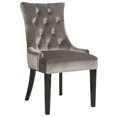 thumbnail image 1 of pulaski upholstered button tufted dining chair, silver chrome velvet, 1 of 2